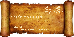 Sztáray Rita névjegykártya