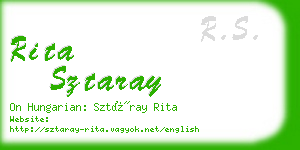 rita sztaray business card